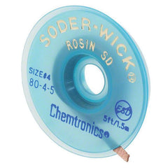 CHEMTRONICS 80-4-5 Soder-Wick Rosin Activated Desoldering Braid 0.11 Inch x 5 Feet