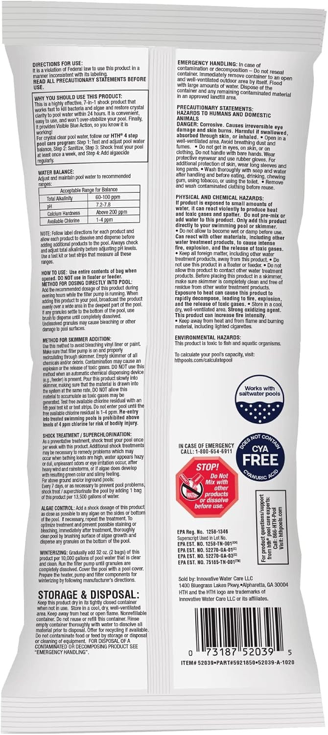 HTH Hth 52039 Pool Care Shock Ultra 1 lb