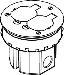 Wiremold 861DB Wood Floor Box With 895T Brass Cover And 20A Duplex Receptacle