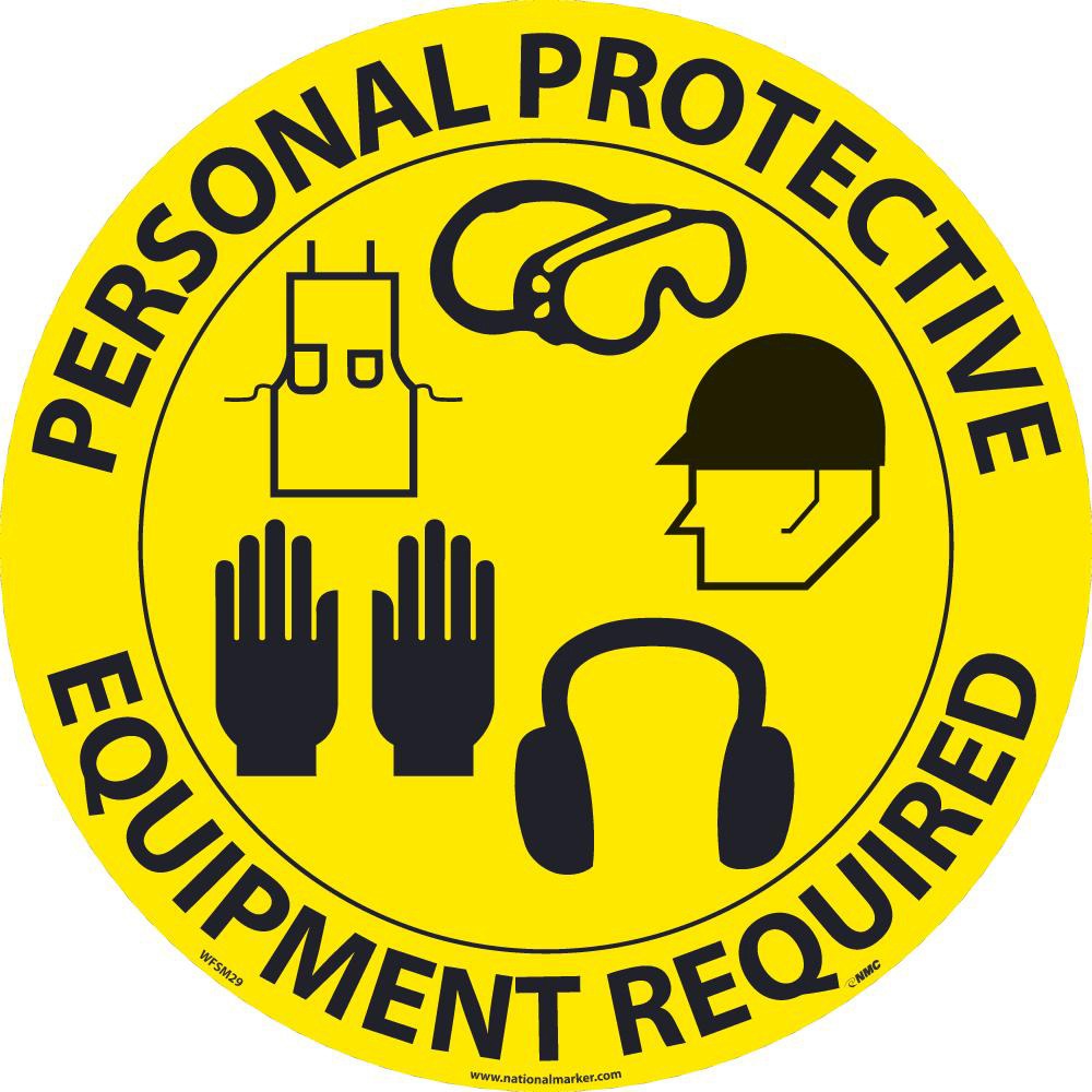 ACCUFORMNMC Accuformnmc WFSM29 Ppe Required Floor Sign Round