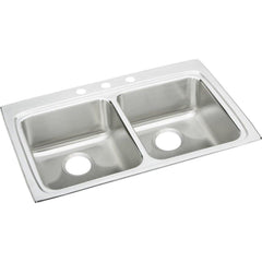 Elkay LRAD3322553 Lustertone Stainless Steel Double Bowl Drop-in Sink