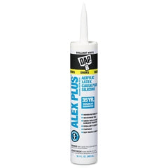 DAP 18152 Alex Plus Acrylic Latex Caulk Plus Silicone 10.1 oz White 12 Pack