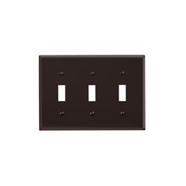 Leviton 85011 3-Gang Electrical Wall Plate Toggle Switch Brown