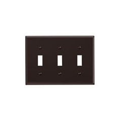 Leviton 85011 3-Gang Electrical Wall Plate Toggle Switch Brown