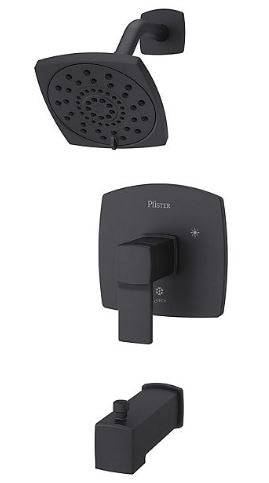 Pfister LG89-8DAB Deckard Single Handle Multi Function Bathtub & Shower Faucet in Matte Black Trim Only