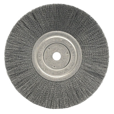 Weiler 1175 Narrow Face Crimped Wire Wheel, 8 in dia x 3/4 in W Face, 0.014 in Steel Wire, 6000 RPM