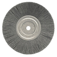 Weiler 1175 Narrow Face Crimped Wire Wheel, 8 in dia x 3/4 in W Face, 0.014 in Steel Wire, 6000 RPM