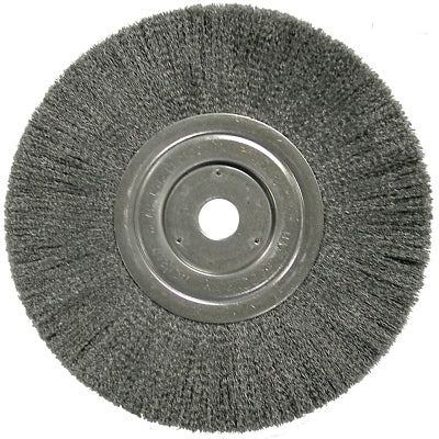 Weiler 1178 Narrow Face Crimped Wire Wheel 0.014 in Steel Wire 8 in dia x 3/4 in W 6000 rpm