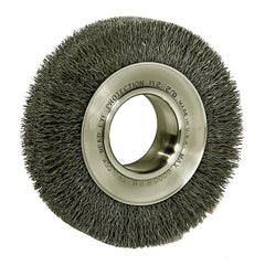 Weiler 3480 Wide-Face Crimped Wire Wheel 6Dia. x 1 1/4W Stainless Steel 6,000 rpm