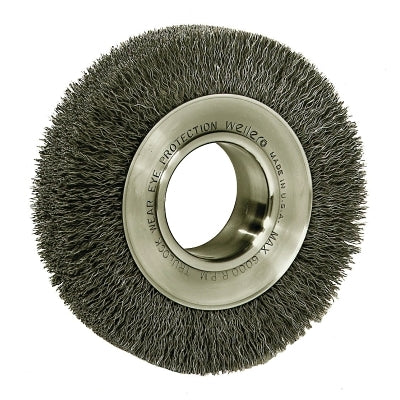 Weiler 6080 Medium-Face Crimped Wire Wheel 6 in D x 1 in W Steel Wire 6,000 rpm