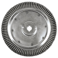 Weiler 9799 High Density Twist Knot Wire Wheel, 14 in D, .016 in Steel, 1-1/4 in Arbor Hole