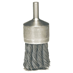 Weiler 10032 End Brush - Stainless Steel Bristle, Knotted - 1-1/8 in Diameter