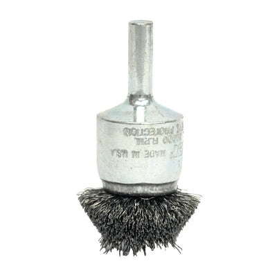 Weiler 10037 1-1/2 Circular Flared Crimped Wire End Brush .008 Steel Fill