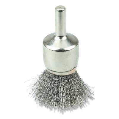 Weiler 10374 Stem-Mounted Crimped Wire Cup Brush Stainless Steel 3/4 Inch Dia