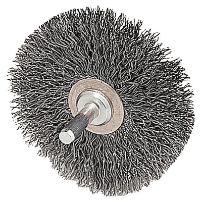 Weiler 17618 Stem-Mounted Narrow Conflex Brush 3 inch Diameter 014 Stainless Steel Wire