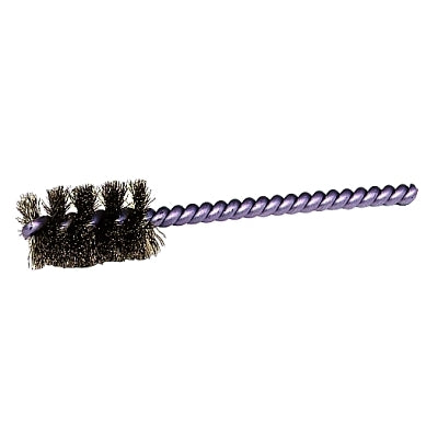 Weiler 21182 Round Power Tube Brush 0.005 Brass Wire Fill 1 Brush Length