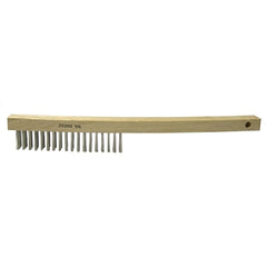 Weiler 25202 Vortec Pro Hand Wire Scratch Brush .012 Stainless Steel Fill Curved Handle 4 x 18 Rows