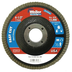 Weiler 31346 Vortec Pro Abrasive Flap Disc 4-1/2 in dia 80 Grit 7/8 Arbor 13000 rpm Type 29