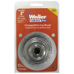 Weiler 36031 Vortec Pro Crimped Wire Cup Brush .014, 5/8-11, Display Pack