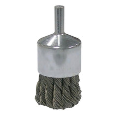 Weiler 36251 Wolverine 1 Knot Wire End Brush 1/4 Stem 020 Steel Fill 1/4 Stem Pack of 10