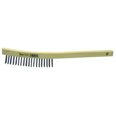 Weiler 44053 Hand Wire Scratch Brush .012 Steel Fill Curved Handle 3 x 19 Rows