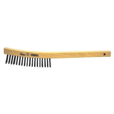 Weiler 44056 Hand Wire Scratch Brush .012 Carbon Steel Fill Curved Handle 4x18 Rows