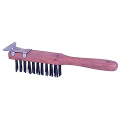 Weiler 44069 Hand Wire Scratch Brush with Scraper .012 Carbon Steel Fill 4 x 11 Rows Pack of 12