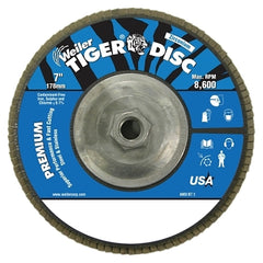 Weiler 50544 Tiger Disc Angled Style Flap Disc 7 in 60 Grit 5/8-11 8600 rpm Type 29