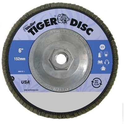 Weiler 50661 Tiger Disc Abrasive Flap Discs 6 Inch 80 Grit 5 8 Arbor 10,200 RPM