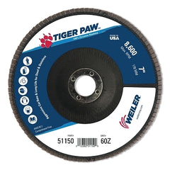 Weiler 51150 Tiger Paw TY29 Coated Abrasive Flap Disc 40 Grit (7 in) Replacement MPN