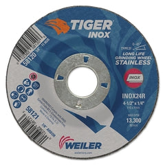 Weiler 58121 Tiger Inox Grinding Wheel 4.5x0.25in 7/8 Arbor