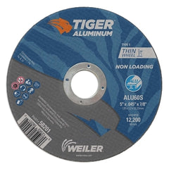 Weiler 58201 Aluminum Cutting Wheel 5 Inch Diameter 7/8 Arbor Type 1 60 Grit AO