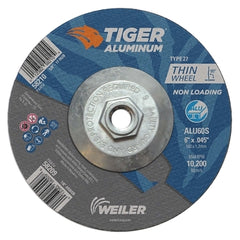 Weiler 58210 Aluminum Cutting Wheels 6 inches Dia. 5/8 inches Arbor Type 27 60 Grit Alum. Oxide