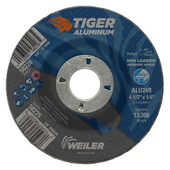 Weiler 58225 Aluminum Combo Wheels 4 1/2 in Dia 7/8 in Arbor Type 27 24 Grit Alum. Oxide