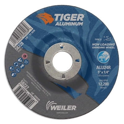 Weiler 58227 Aluminum Combo Wheels 5 Inch Diameter 24 Grit Type 27 with 7 by 8 Inch Arbor