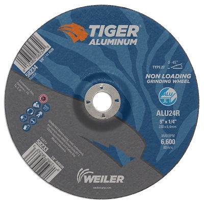 Weiler 58233 Aluminum Combo Wheels 9 inch Dia 7/8 inch Arbor Type 27 24 Grit Alum Oxide