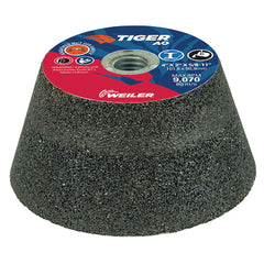 Weiler 68350 Type 11 Flaring Cup Grinding Wheel 4 in dia 16 Grit 5/8 in to 11 Arbor Aluminum Oxide