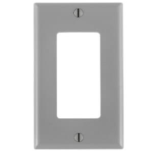 Leviton 80401-NGY 1-Gang Standard Size Thermoplastic Nylon Gray GFCI Device Decora Wallplate