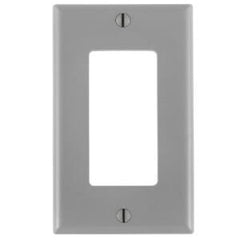 Leviton 80401-NGY 1-Gang Standard Size Thermoplastic Nylon Gray GFCI Device Decora Wallplate