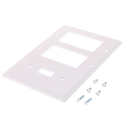 Leviton 80431-W 3-Gang 1-Toggle 2-Decora GFCI Device Mount Standard Size Thermoset White Combination Wallplate