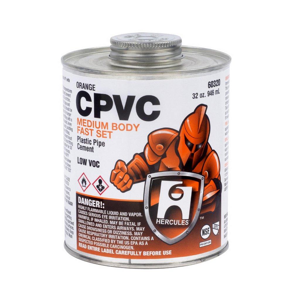 Hercules 60320 Fast Set Low VOC Medium Body CPVC Solvent Cement 32 oz