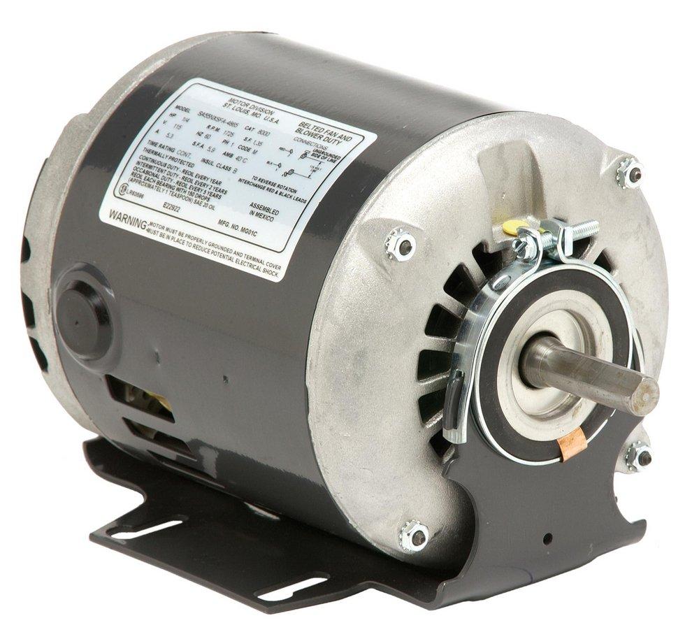 US Motors 8100 1/3 HP 1725 RPM 115V Single Phase Belt Drive Blower Motor