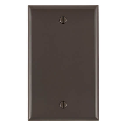 Leviton 80714 Blank Wallplate 1 Gang Standard Size Thermoplastic Nylon Brown