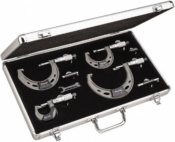 STARRETT Starrett ST444.1BXRLZ Outside Micrometer Set 0-4 in 4 Pc