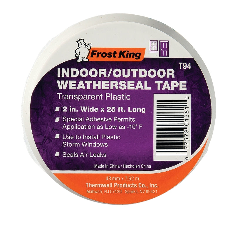 FROST KING Frost King T94H Plastic Weather-Seal Tape 2-Inch x 25-Feet