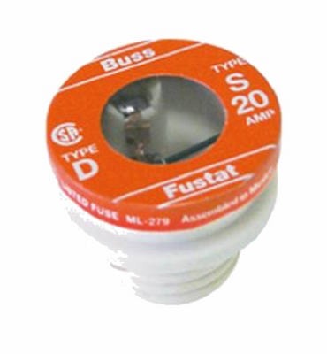 BUSSMANN Cooper Bussmann BP/S-20 Type S Plug Fuse 20A 2 Pack