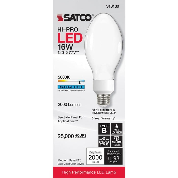 SATCO-NUVO Satco-Nuvo S13130 16W LED HID Replacement ED23 (E26 Medium Base)