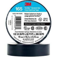 3M 7100169254 Temflex Vinyl Electrical Tape 165 Multi-Purpose Flame-Retardant 60 ft x 3/4 in