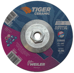 Weiler 58310 6 Inch Cutting Wheel Type 27 CER60S 5/8-11 UNC Nut Pack of 10