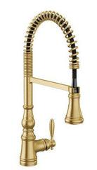 Moen S73104BG Weymouth Single Handle Pull Down Kitchen Faucet in Brushed Gold